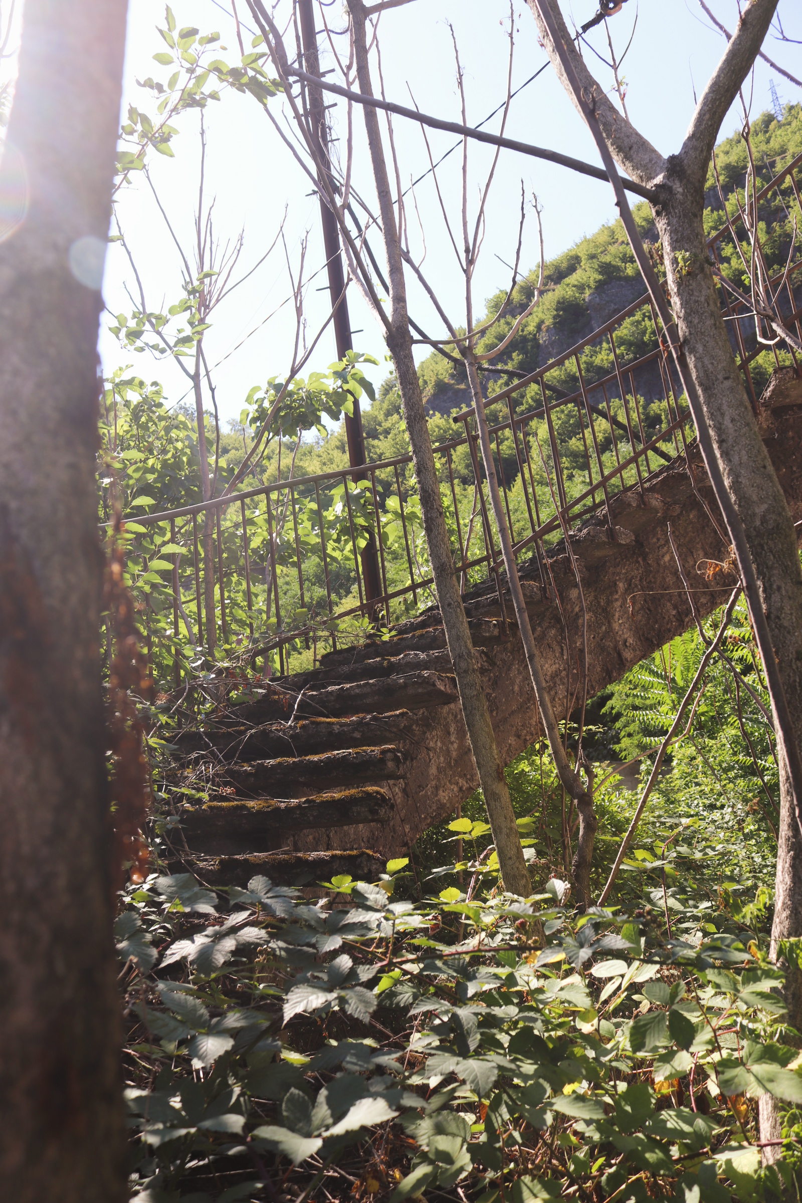 stairs lead to an ancient cabin, chiatura